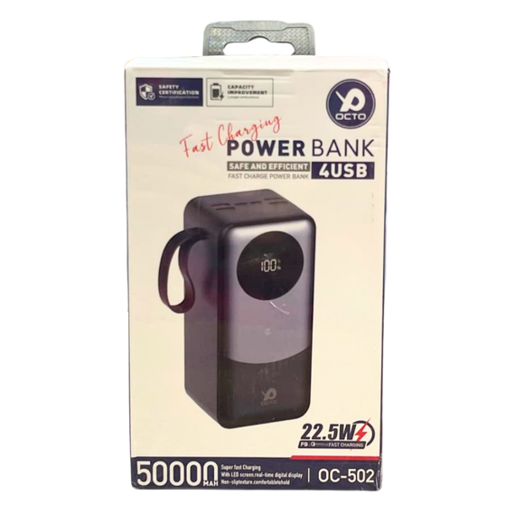OCTO OC-502 — 50000mAh 22.5W Super Fast Charging Power Bank