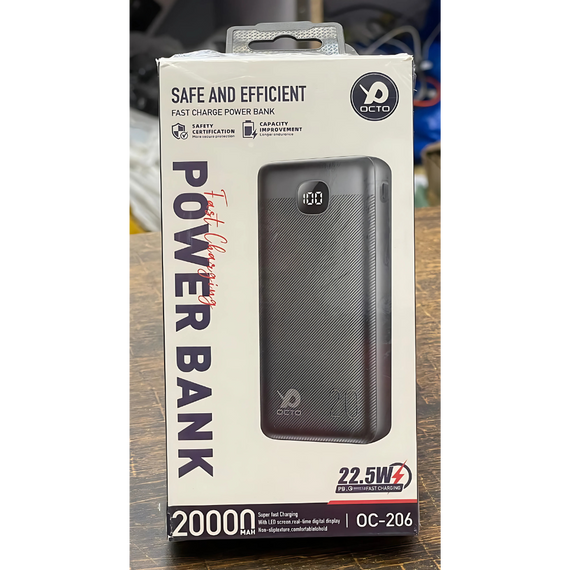 OCTO OC-206 — 20000mAh 22.5W Super Fast Charging Power Bank